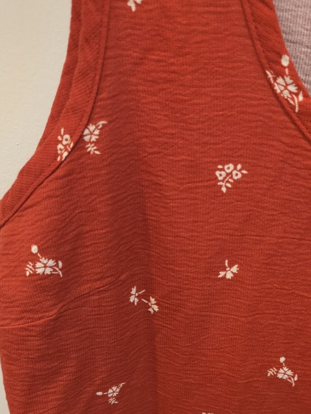 Granola Boho Beach Coastal Toad&Co Red Orange White Floral Mini Dress Size Large - Picture 4 of 9